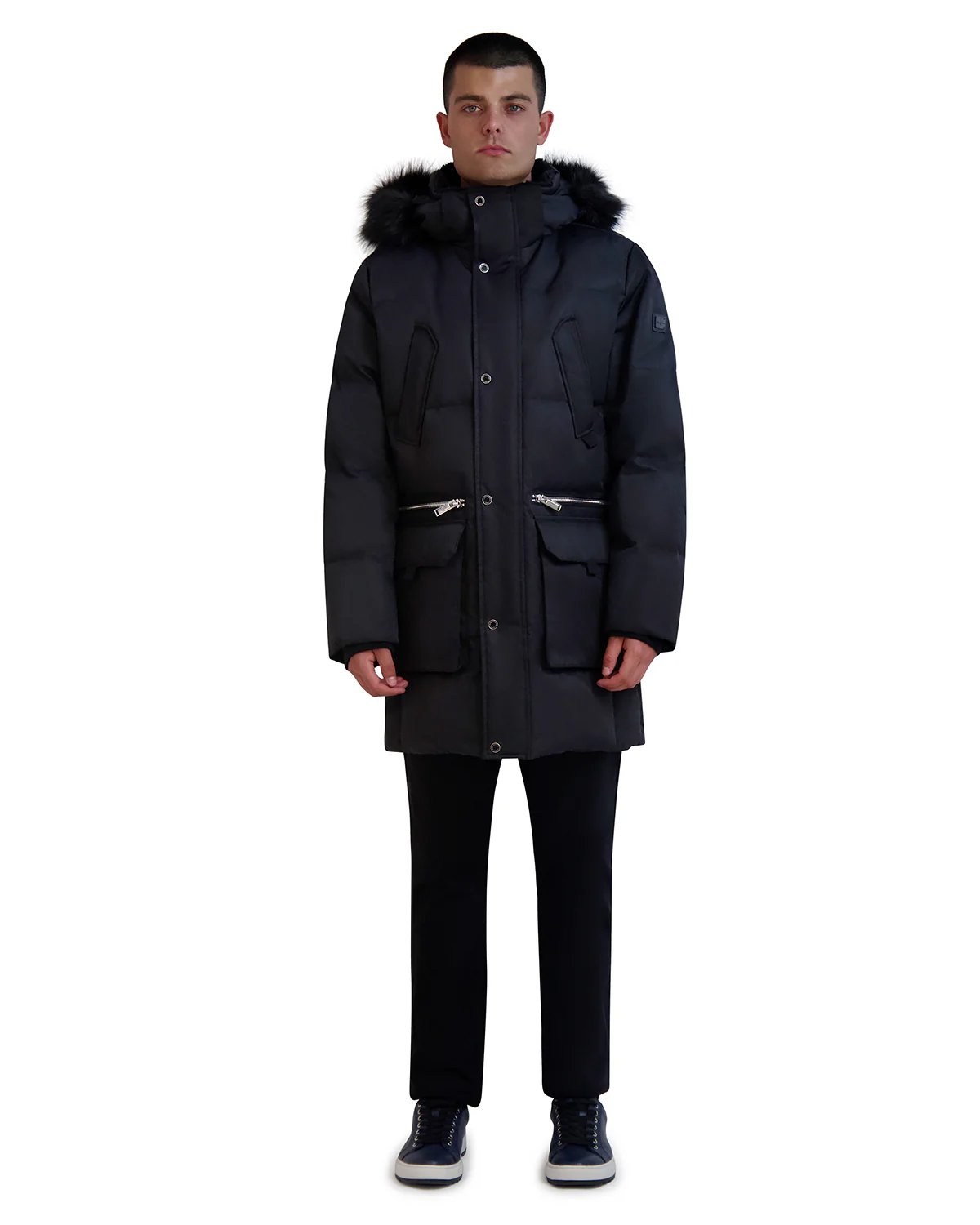 PUFFER COAT WITH FUR HOOD