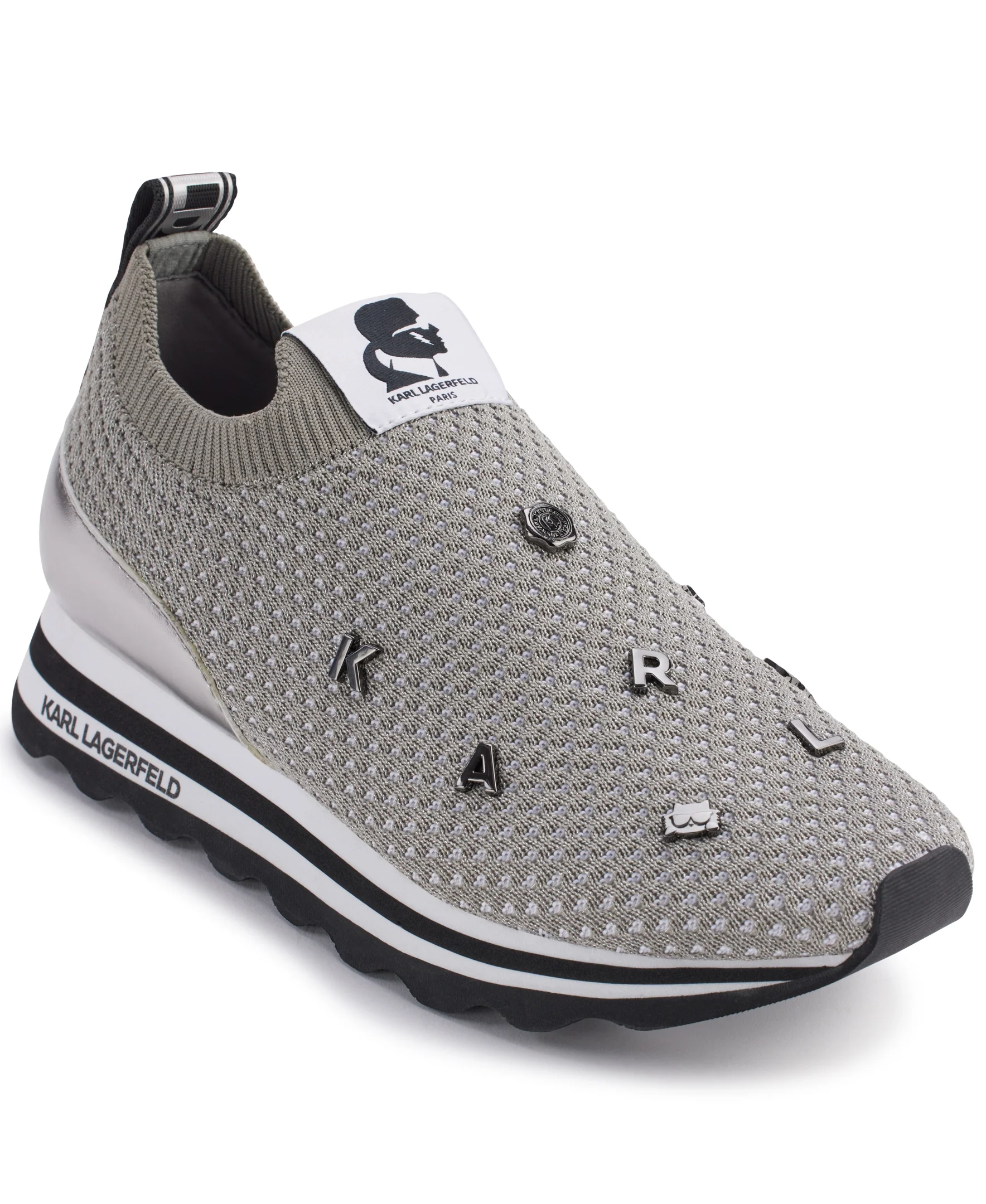 MARJE SLIP ON KNIT SNEAKER WITH METALLIC PINS