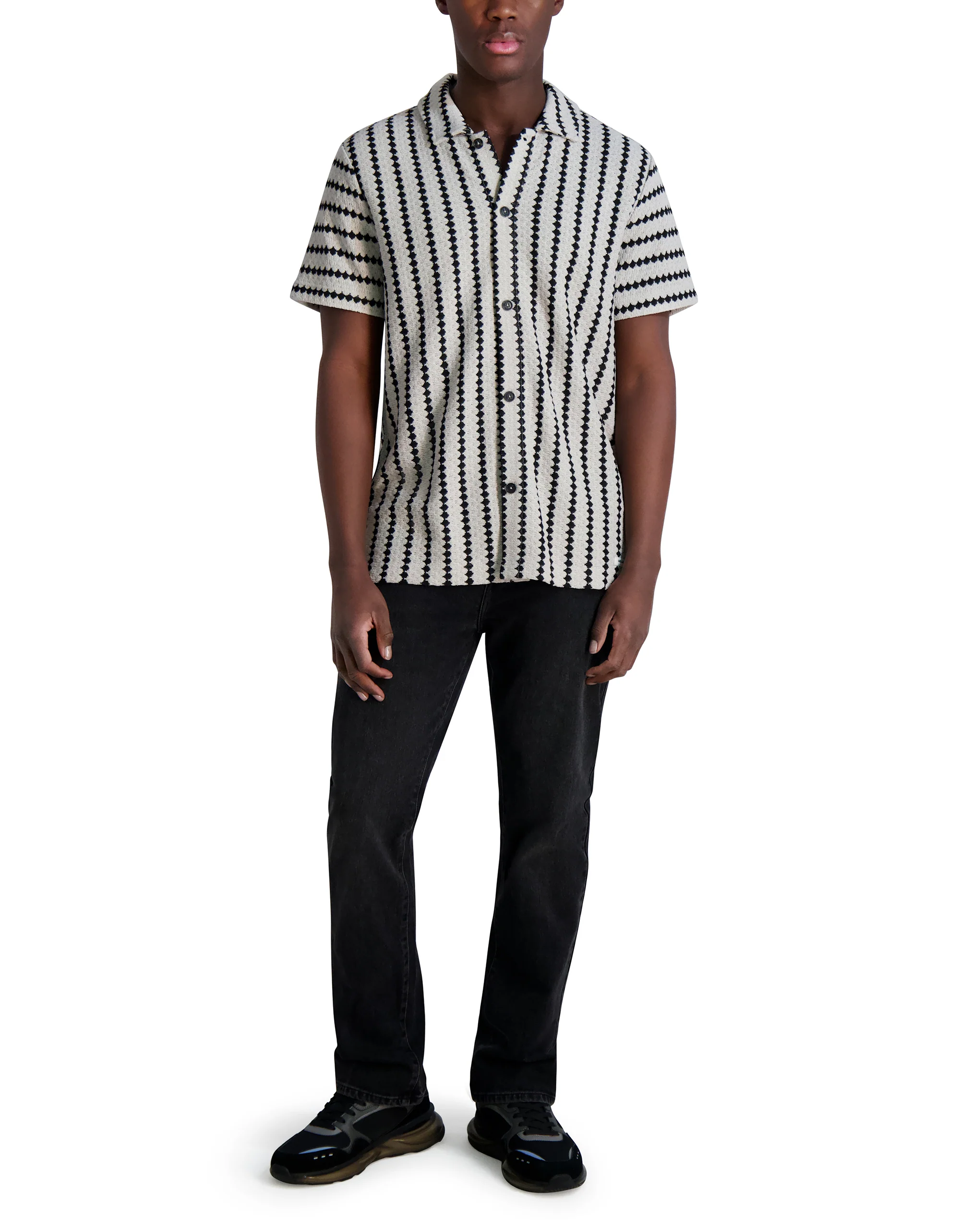 STRIPE SWEATER KNIT SHIRT