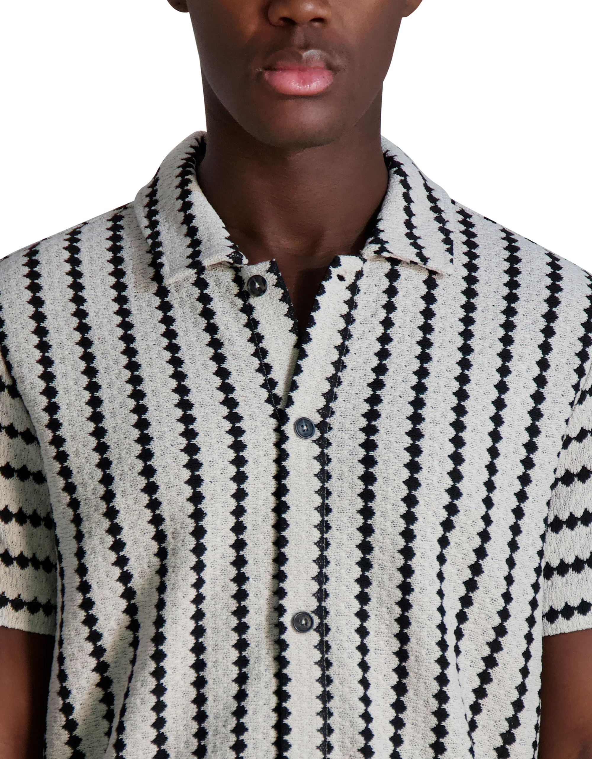 STRIPE SWEATER KNIT SHIRT