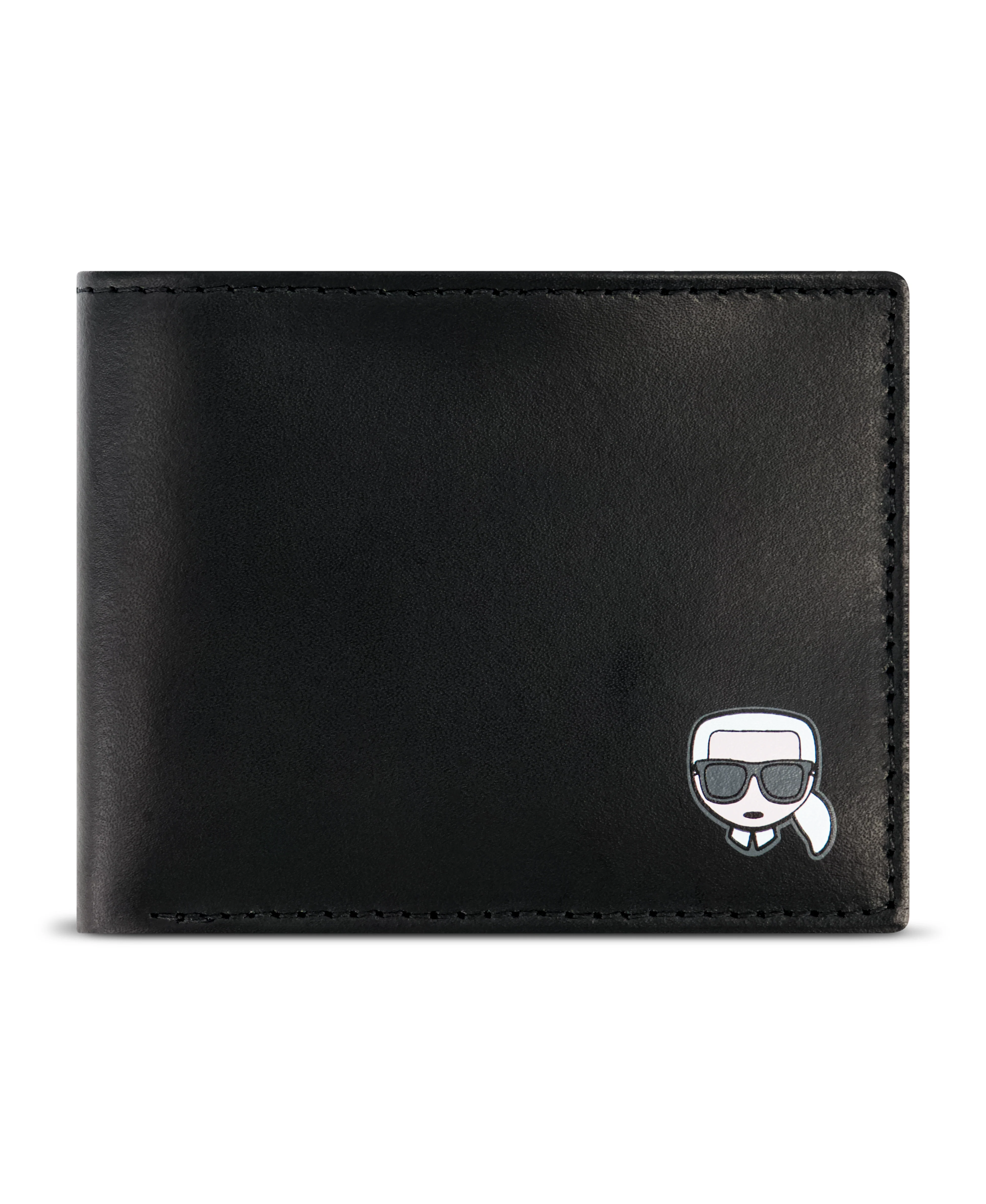 LEATHER BILLFOLD WITH NEW KARL HEAD PRINT