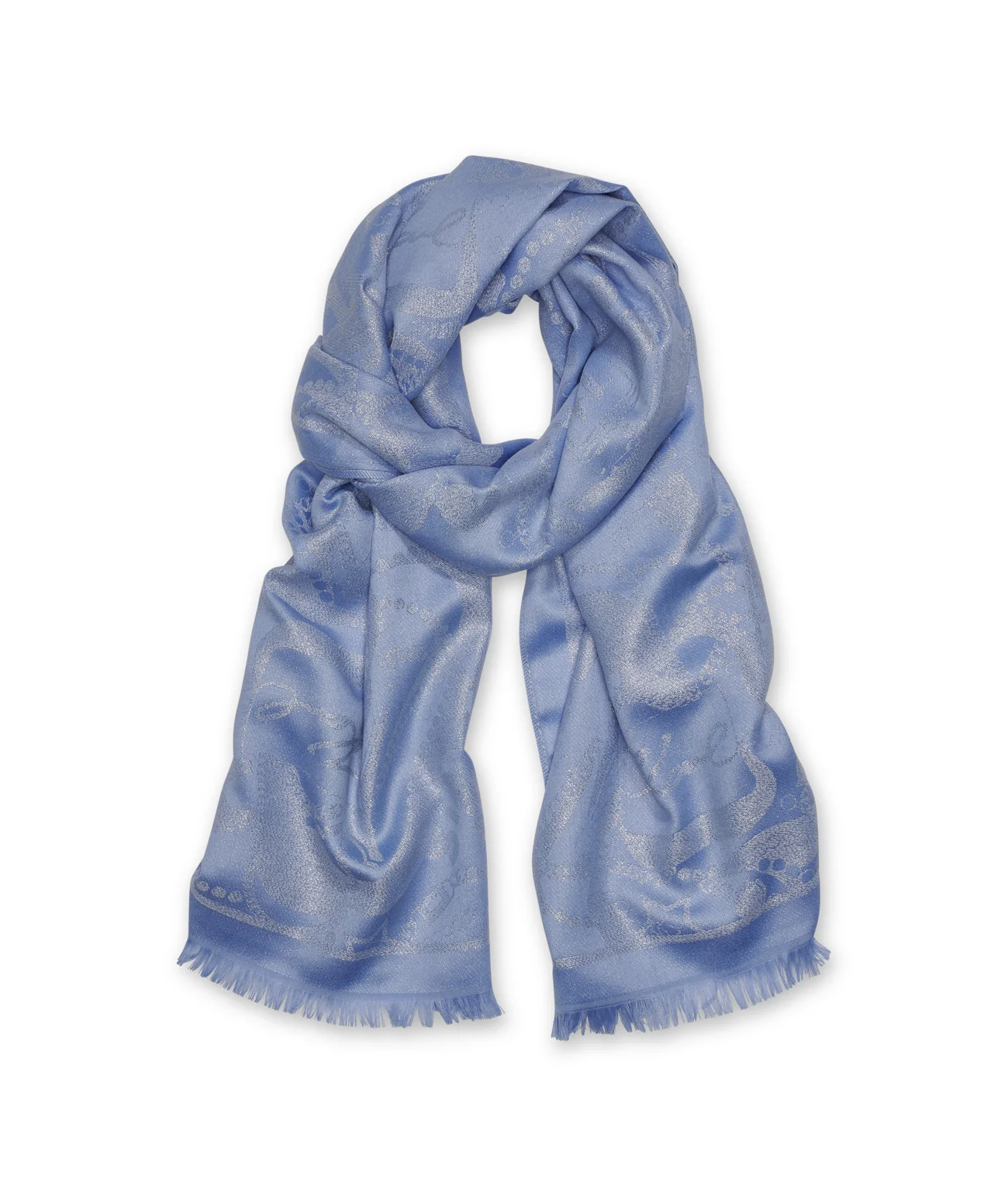 PEARLS AND CHAINS METALLIC SCARF
