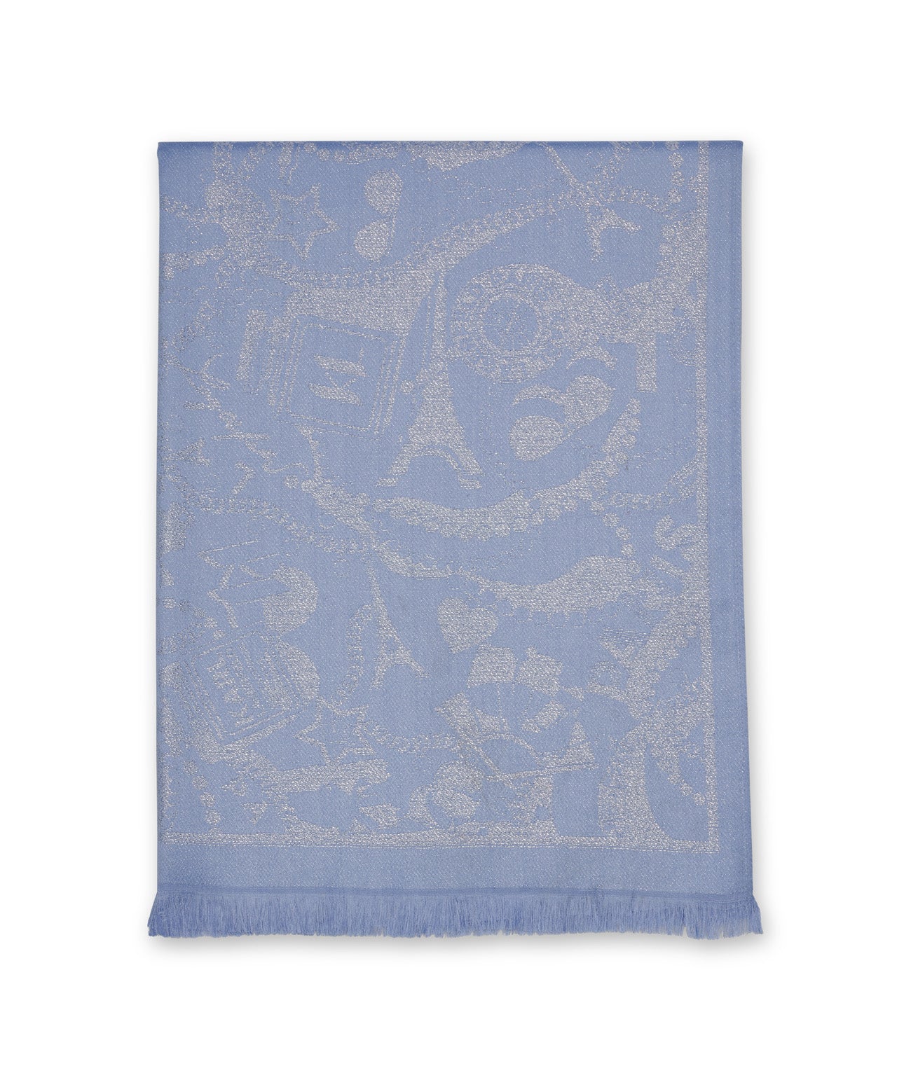 PEARLS AND CHAINS METALLIC SCARF