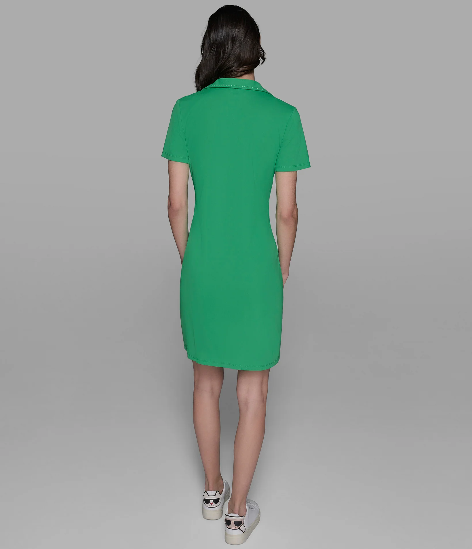 SHORT SLEEVE POLO KNIT DRESS