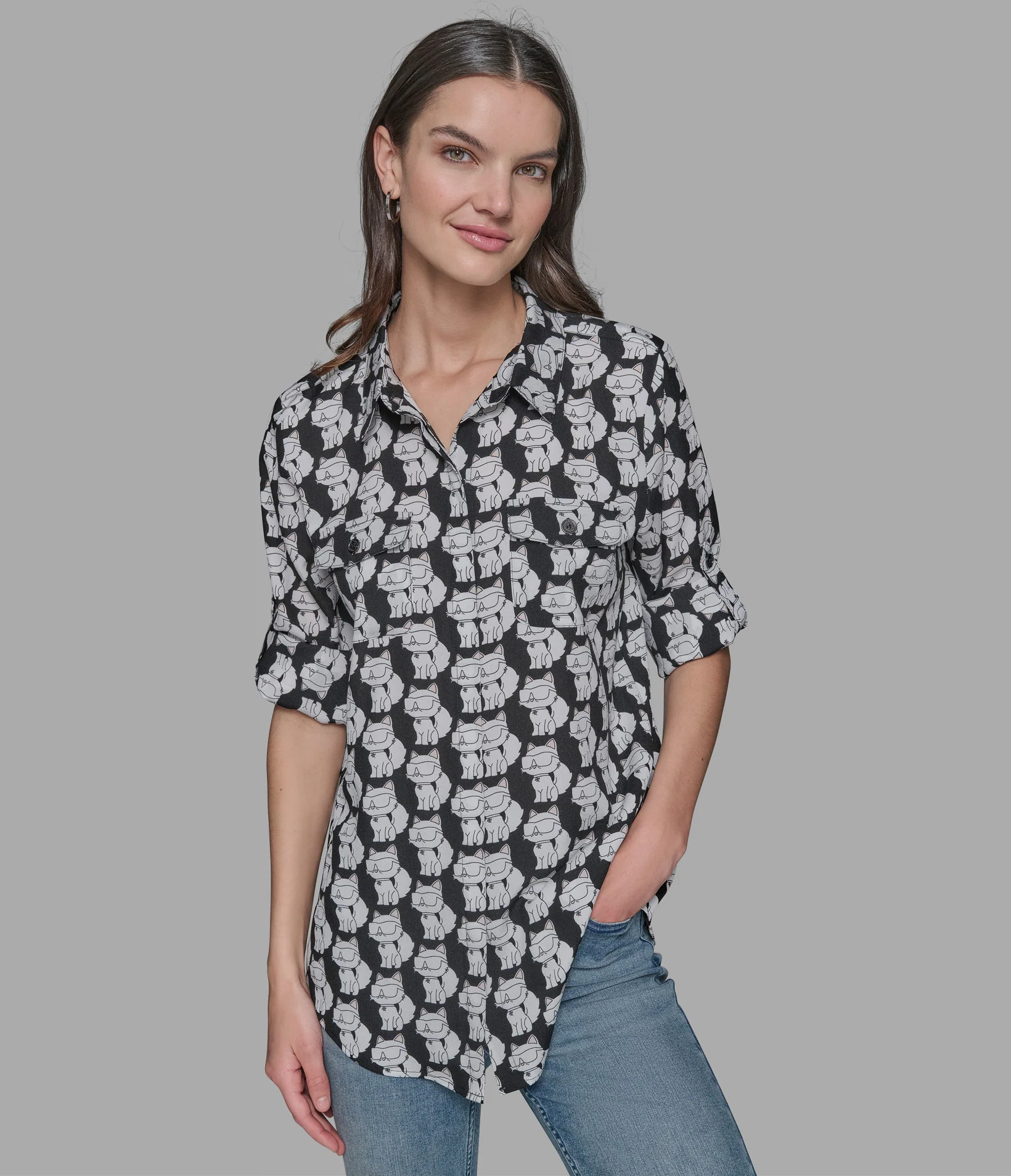 CHOUPETTE BUTTON FRONT BLOUSE