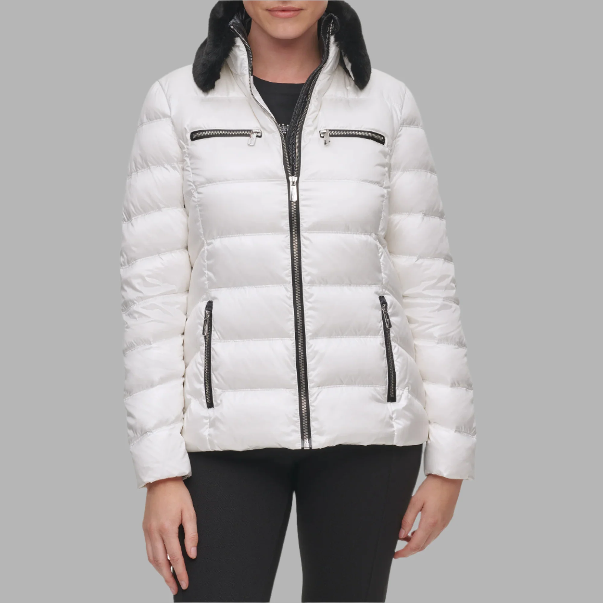 SHORT FUR TRIMMED PUFFER