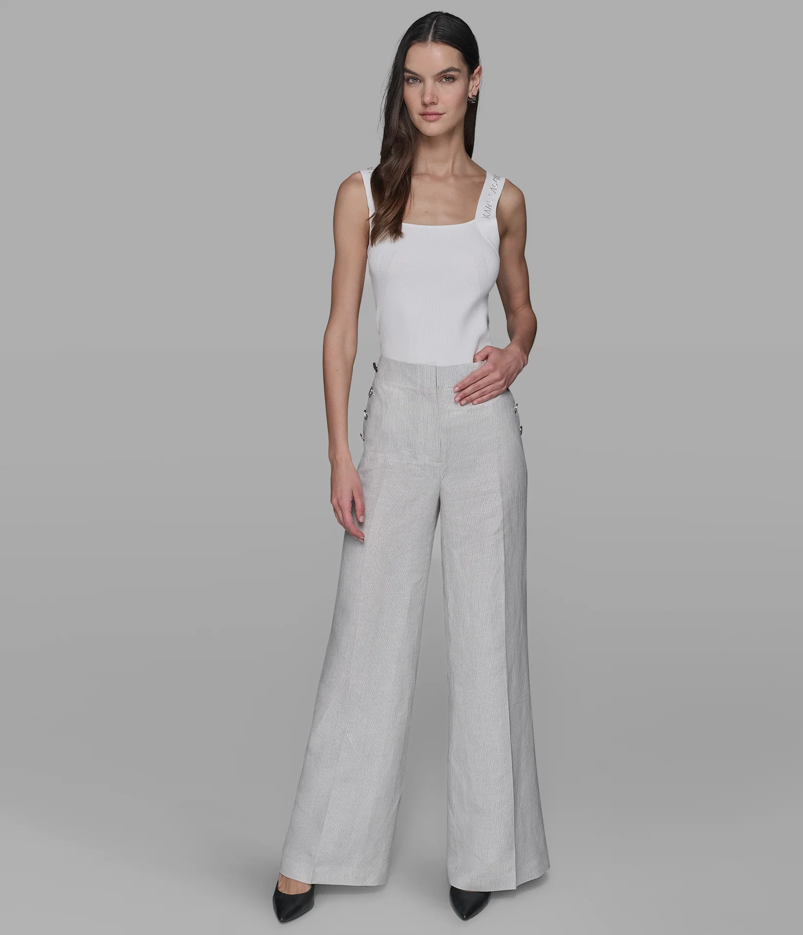 PINSTRIPE LINEN PANT