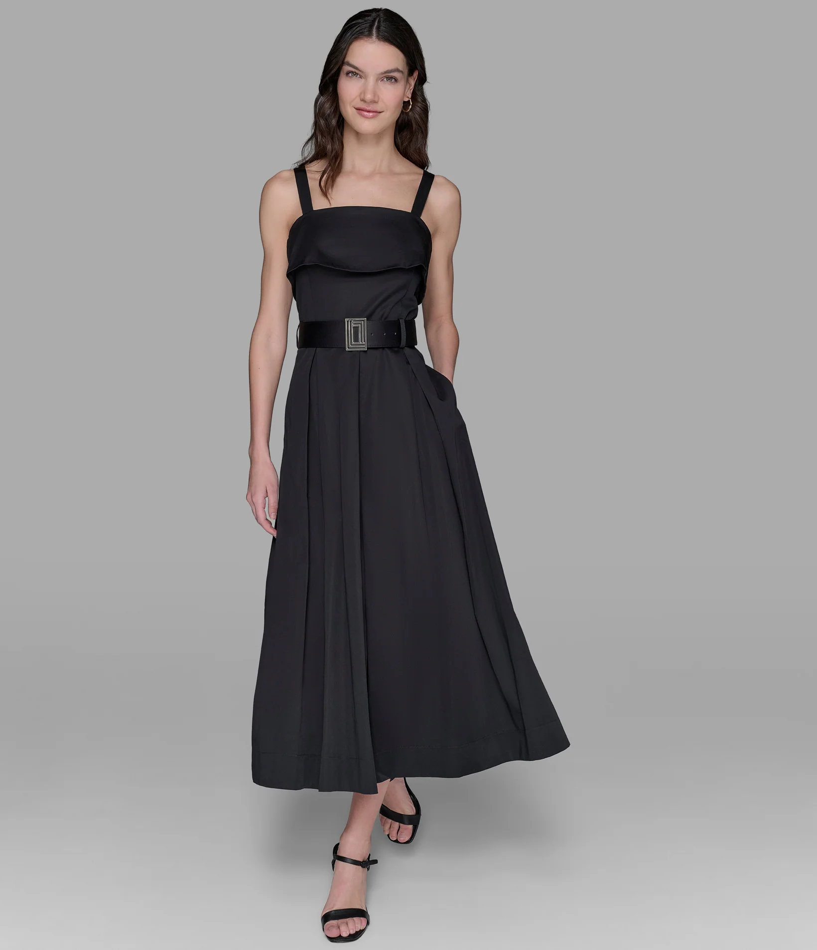 BELTED MIDI DRESS