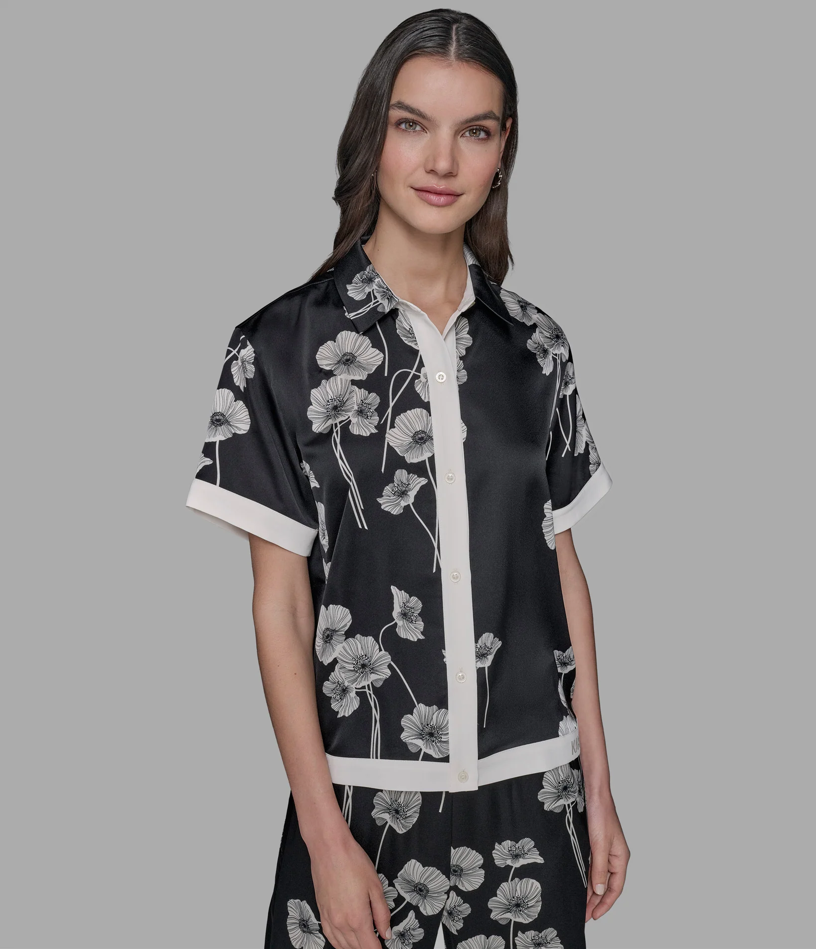 SHORT SLEEVE SILKY CAMP SHIRT