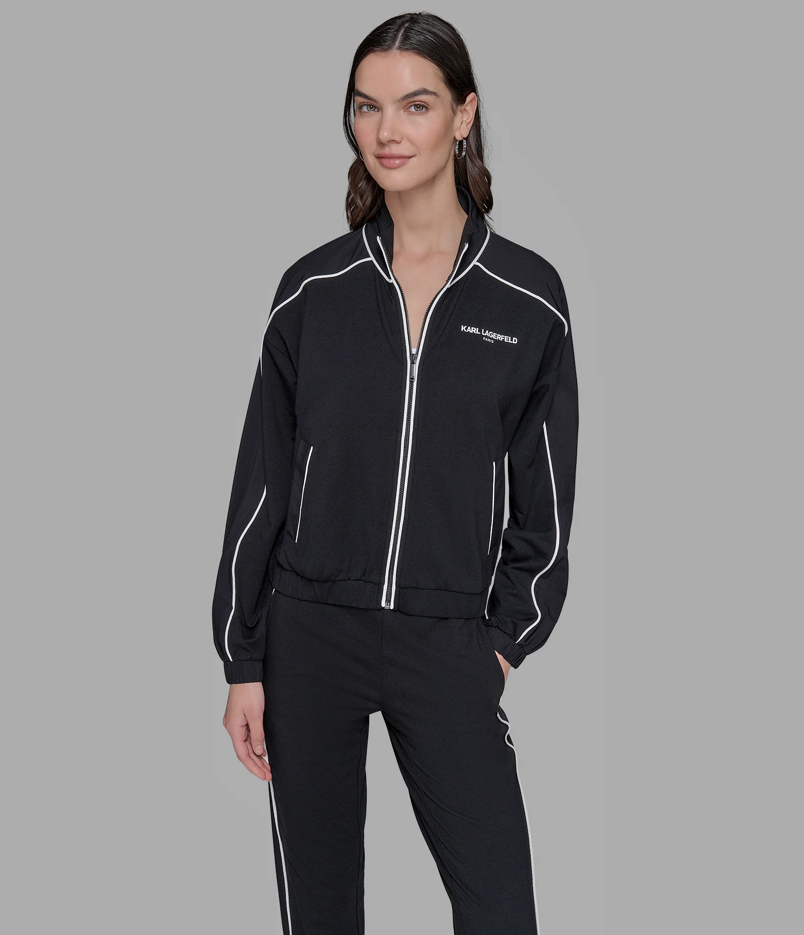 TIPPED CROP TRACK JACKET