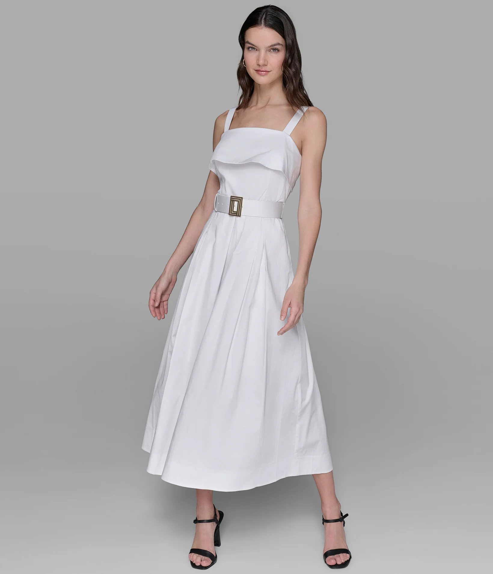BELTED MIDI DRESS
