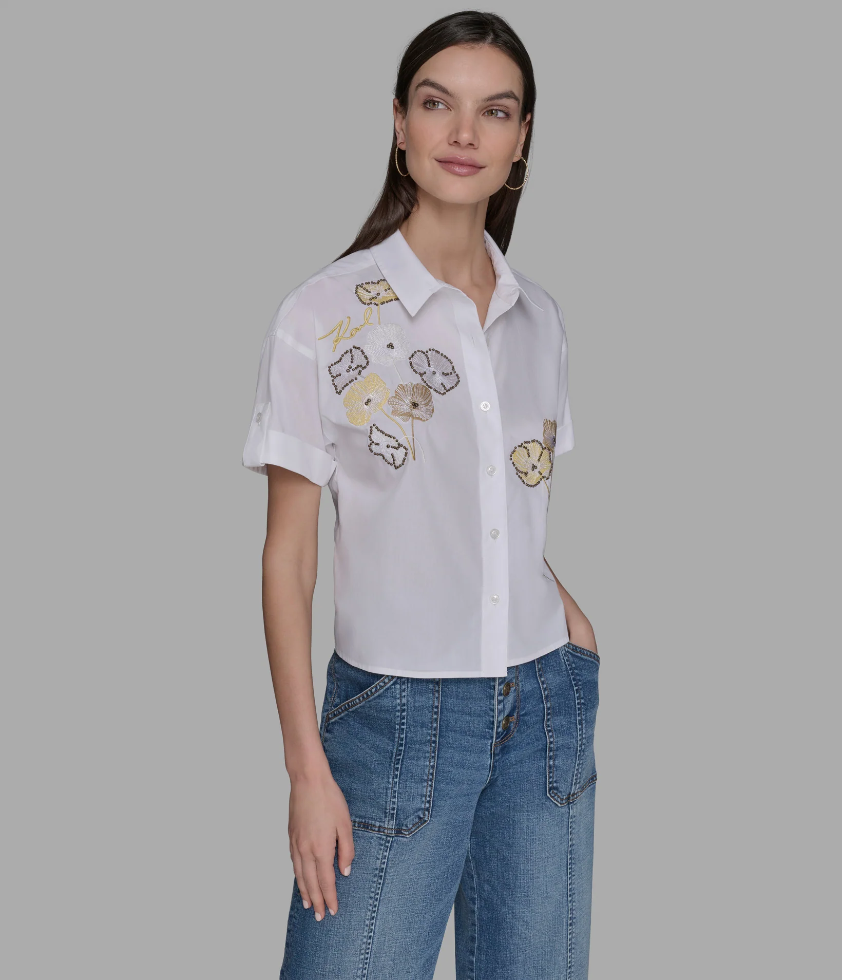 EMBROIDERED POPLIN SHIRT