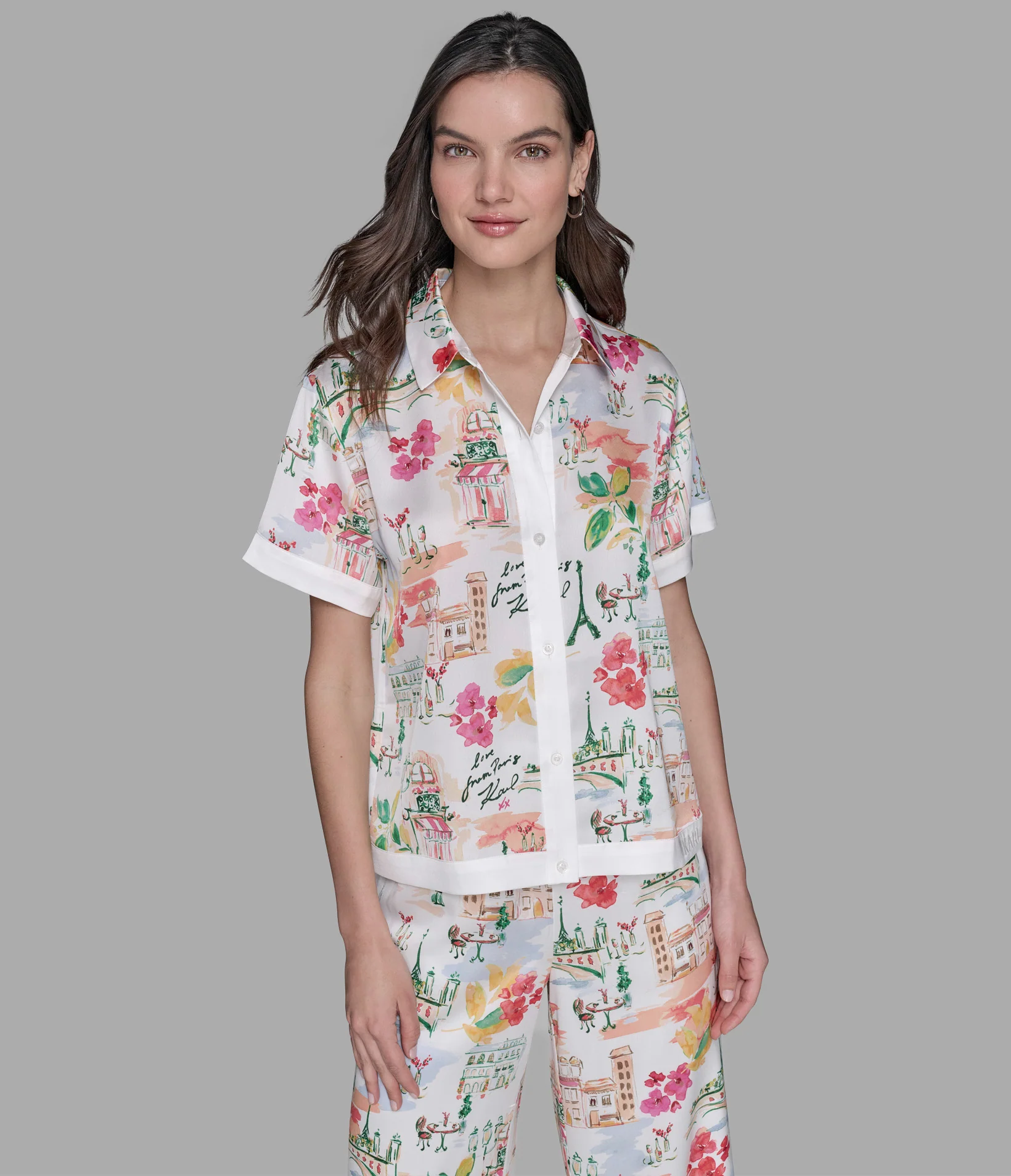 SHORT SLEEVE SILKY CAMP SHIRT