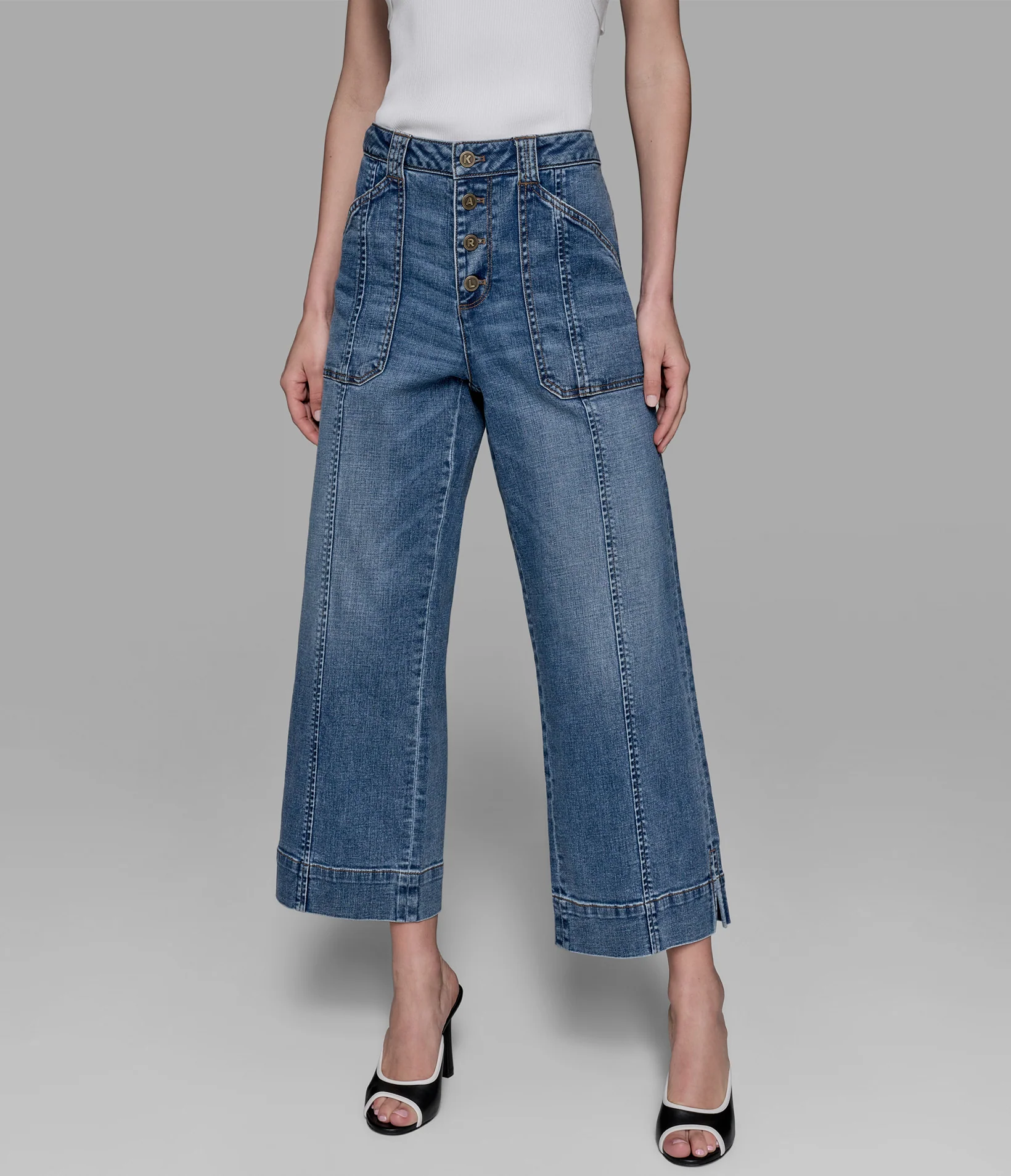 CROPPED WIDE LEG JEAN