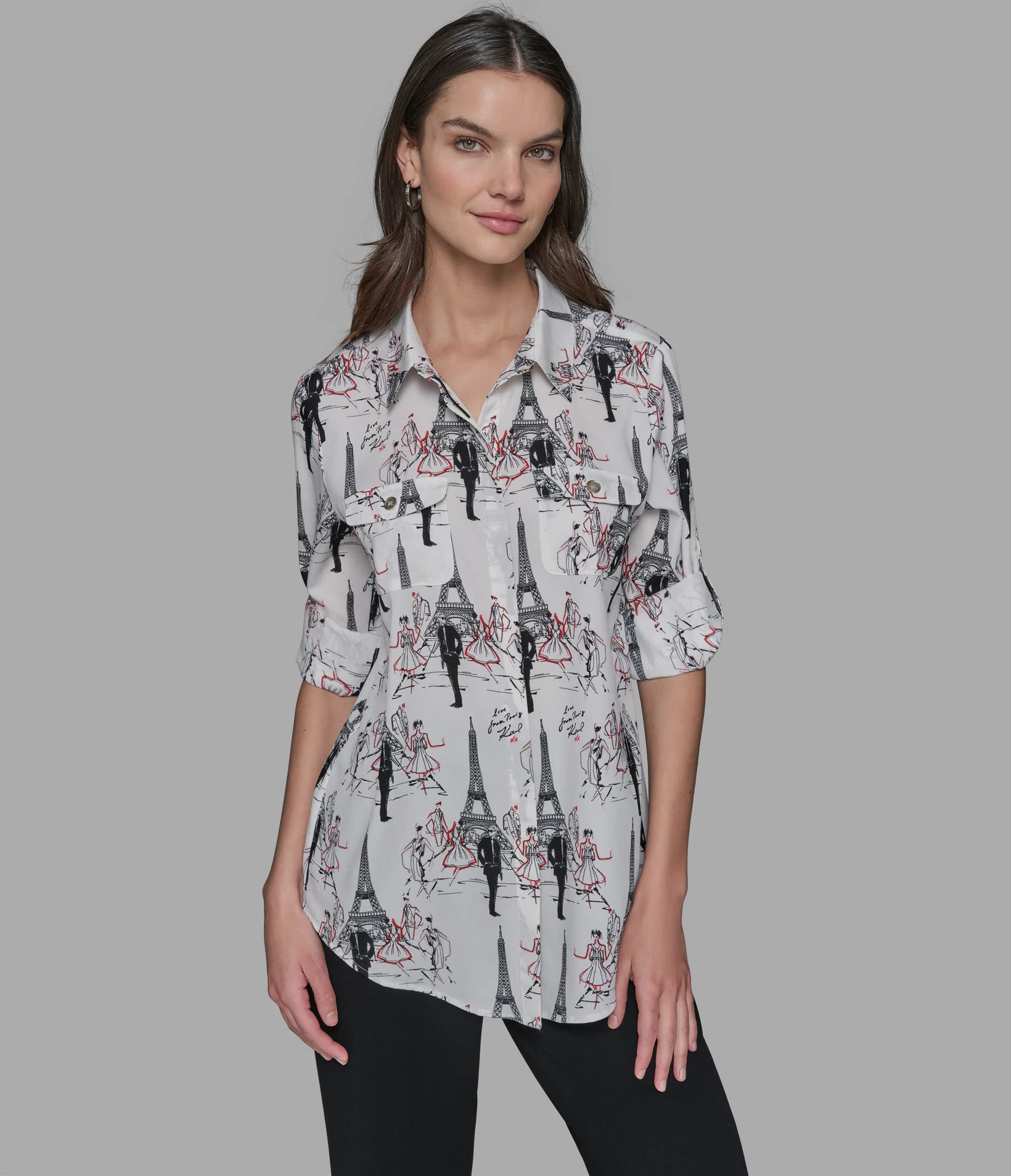 LONG SLEEVE BUTTON FRONT BLOUSE