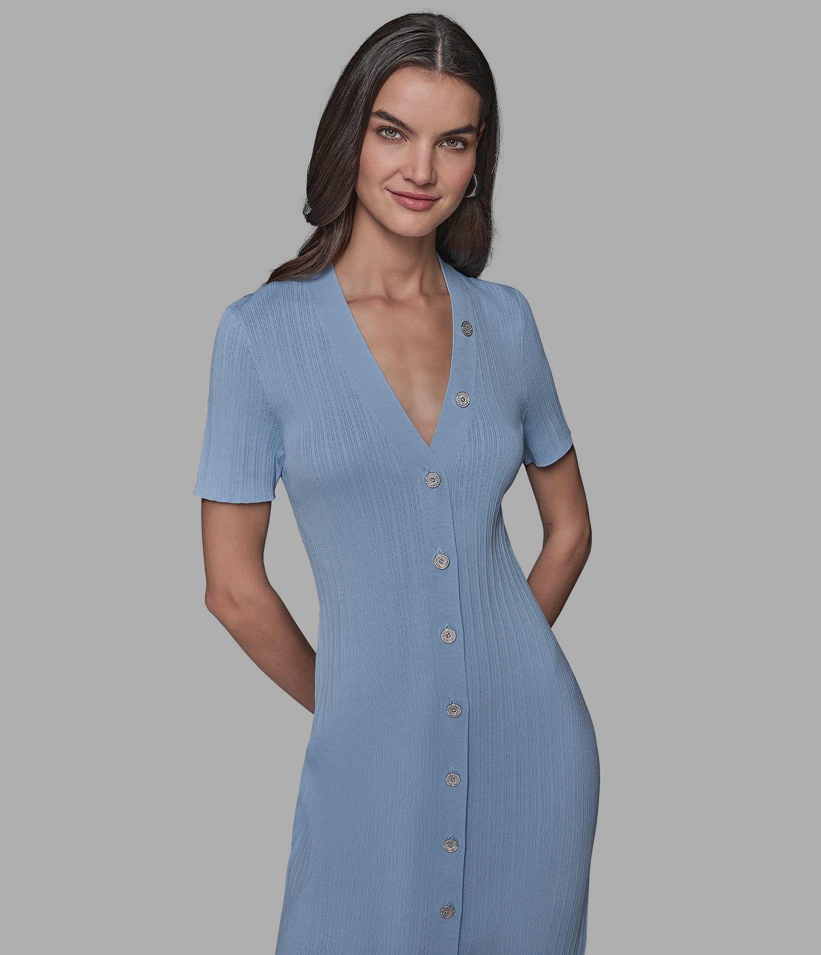 SHORT SLEEVE SWEATER DRESS