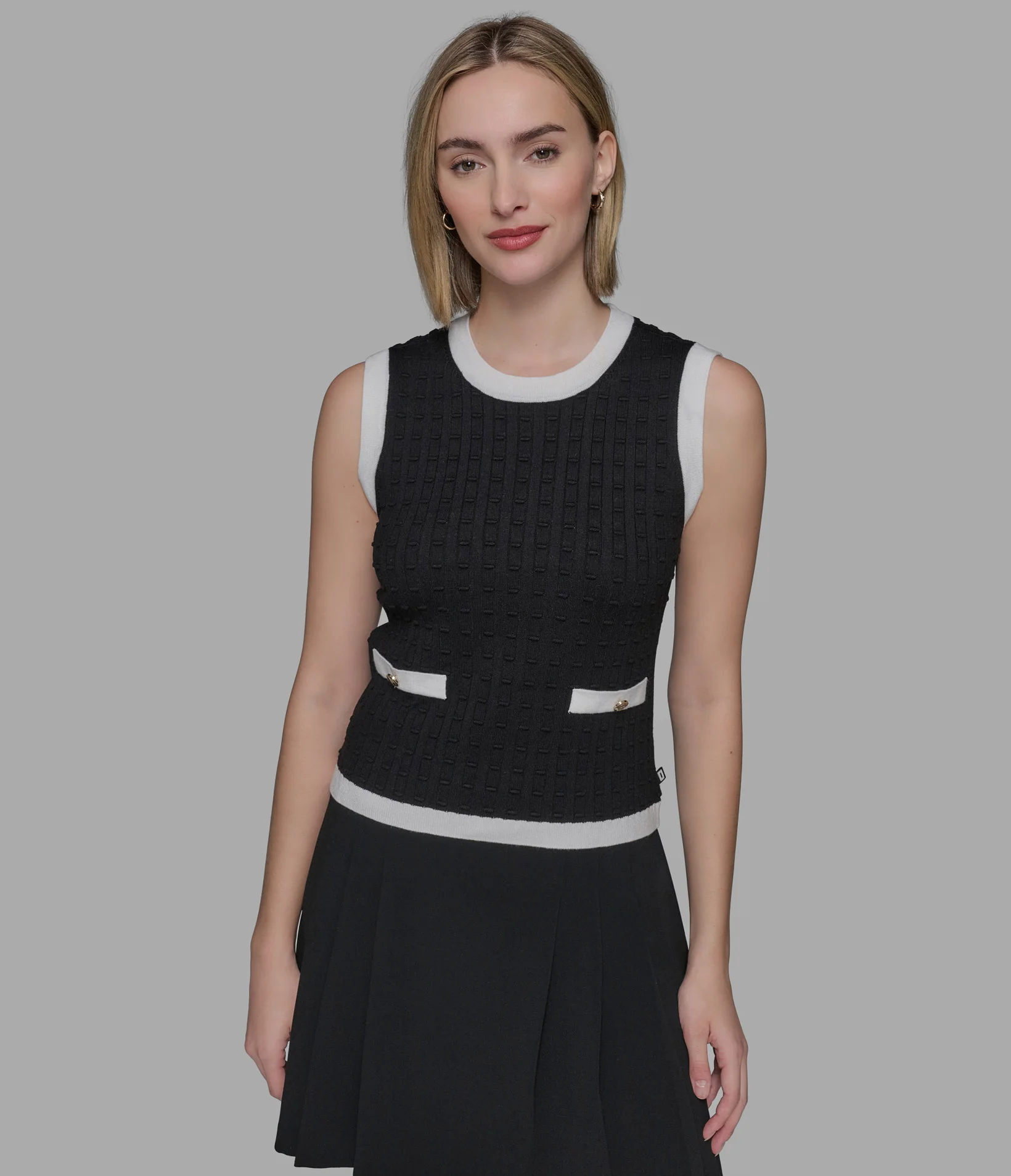 SLEEVELESS SWEATER SHELL