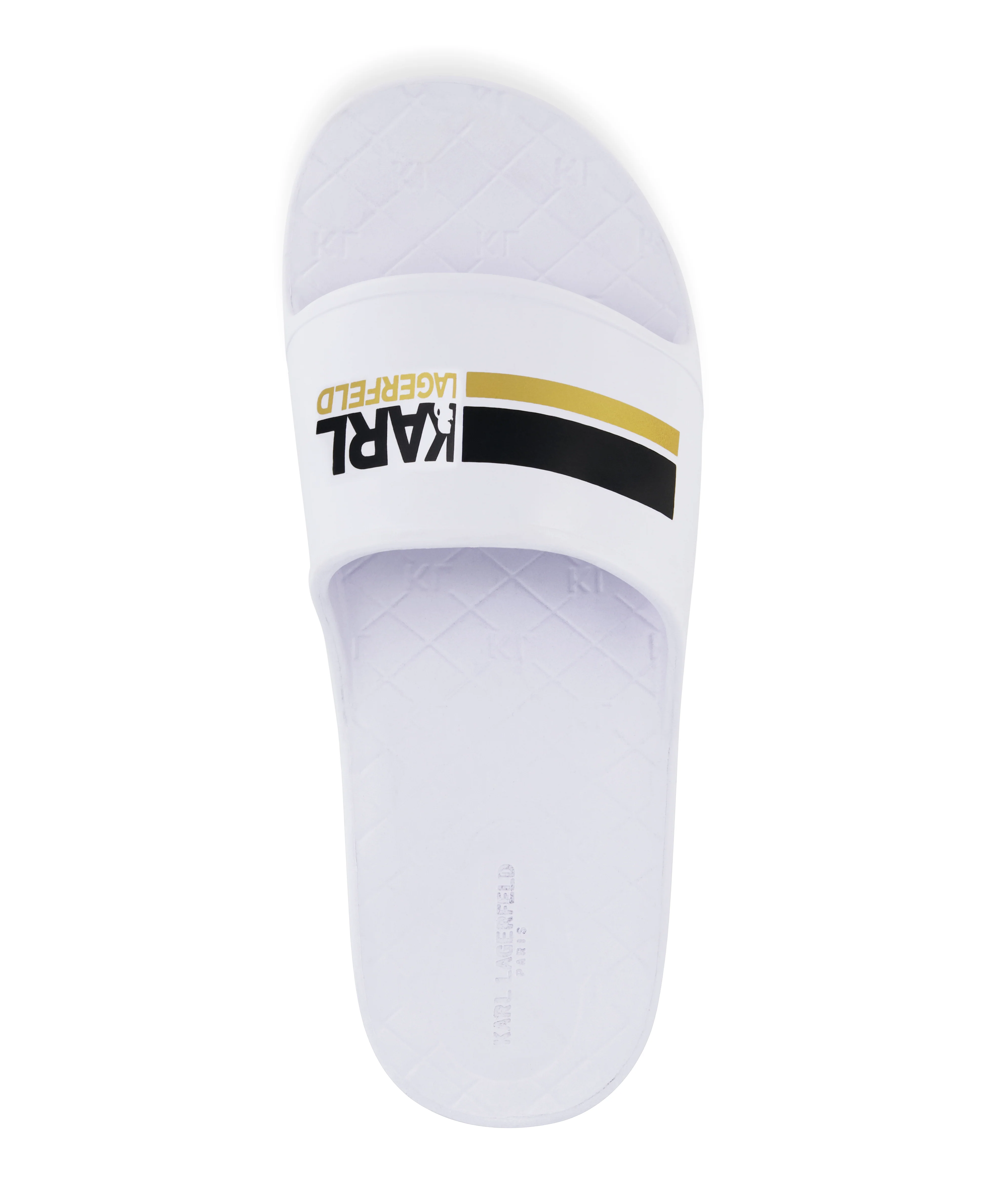 EVA POOL SLIDE WITH STRIPE LOGO PRINT