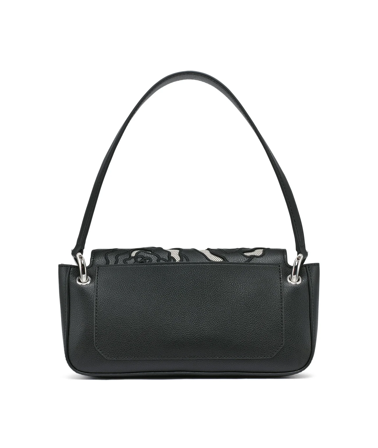 MONET FLORAL EMBROIDERY LEATHER SHOULDER BAG