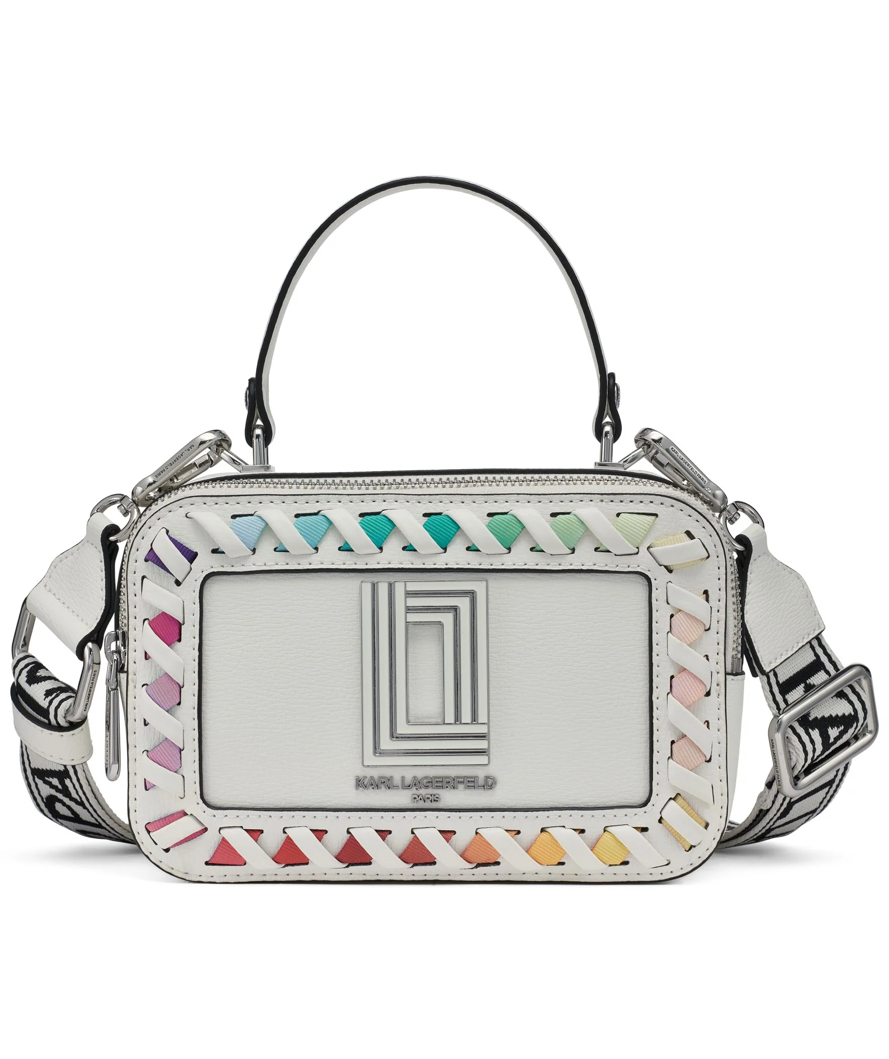 SIMONE RAINBOW STITCH CAMERA CROSSBODY